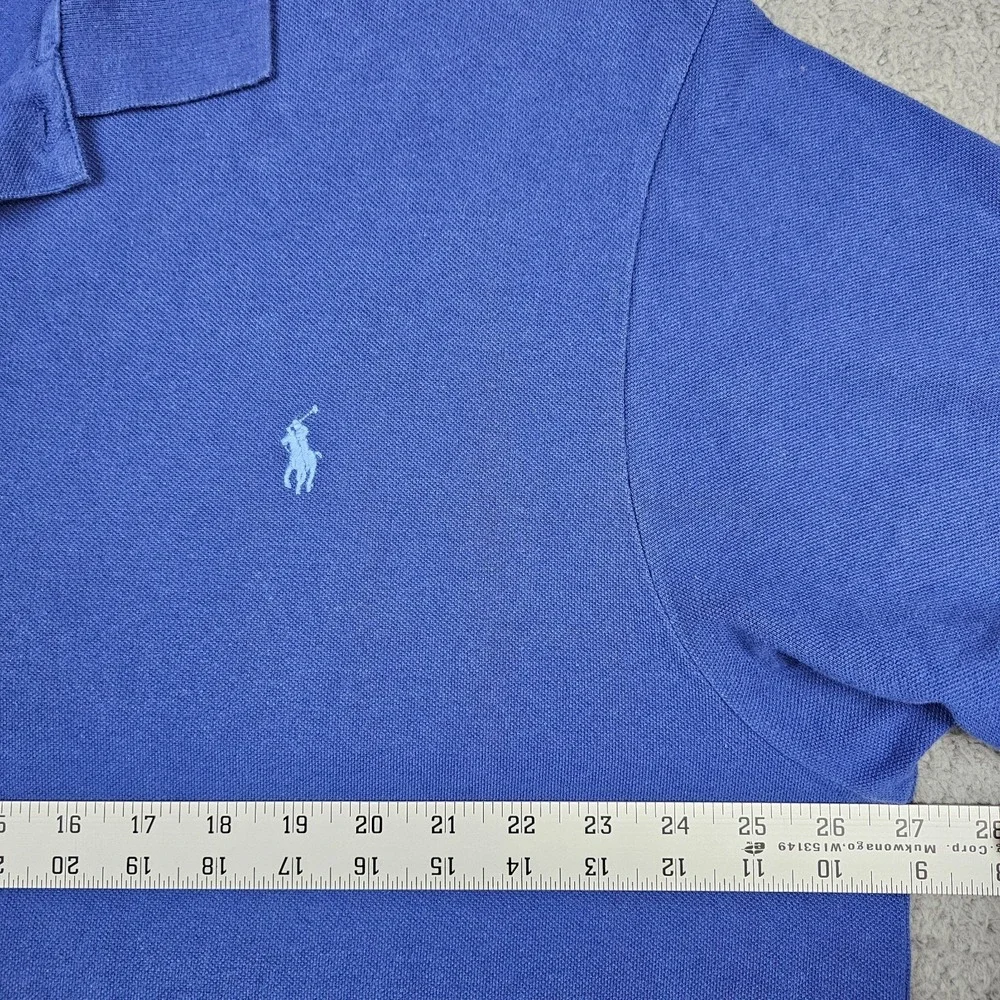 Lot of 2 Polo Ralph Lauren 2XB Big Tall‎ Blue Cotton Pique Polo Shirts
